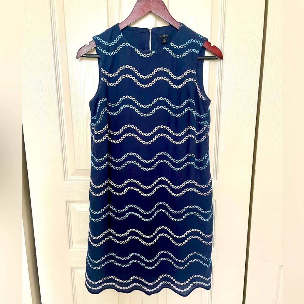Ann Taylor Eyelet Scalloped Dress